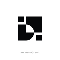 Leinwandbilder - Initial letter D pixel logo design