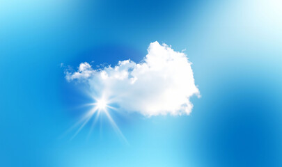 Wall Mural - abstract aerial cloudscape spring blue sky with sunlight through the clouds atmospheric background t