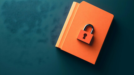 Poster - A vibrant orange folder with a lock symbolizes security and confidentiality for important documents.