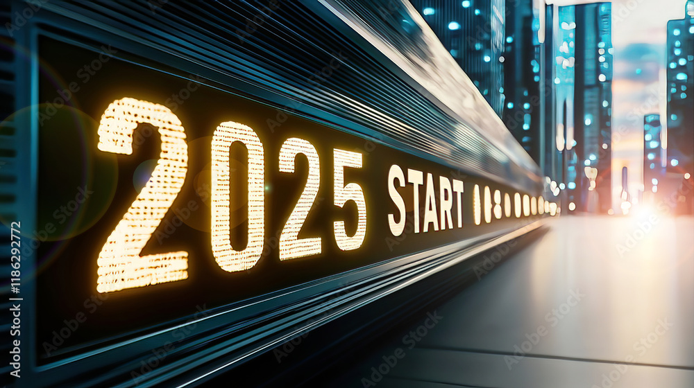 Word START 2025 introduces the concept of the New Year 2025. Countdown