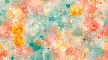 Poster - Bright splashes of color create a lively abstract watercolor pattern with soft textures, ideal for backgrounds in artistic projects