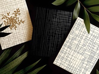 Poster - A sophisticated, minimalist cover design that conveys elegance and modernity through pure forms and textures. The surfaces are smooth and uncluttered, featuring a harmonious blend of soft neutrals or 