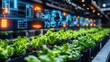 © zeni - Smart farm technology monitoring lettuce growth.