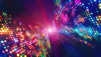 Poster - vibrant abstract digital light matrix in a spectrum of colors, perfect for technology, data visualization, or modern design projects