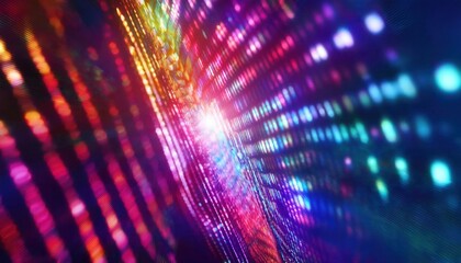 Poster - vibrant abstract digital light matrix in a spectrum of colors, perfect for technology, data visualization, or modern design projects