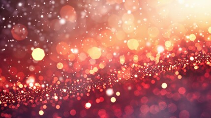 Poster - A dazzling array of red bokeh lights and glitter creates a magical, festive atmosphere ideal for celebrations