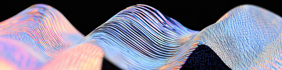 Poster - Iridescent Wavy Textures with Linear and Granular Patterns
