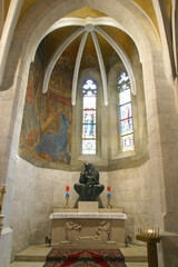 Wall Mural - Virgin Mary with baby Jesus sculpture by Ivan Mestrovic, church of St. Mark in Zagreb, Croatia