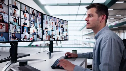 Poster - Video Conference Call. Virtual Meeting Online