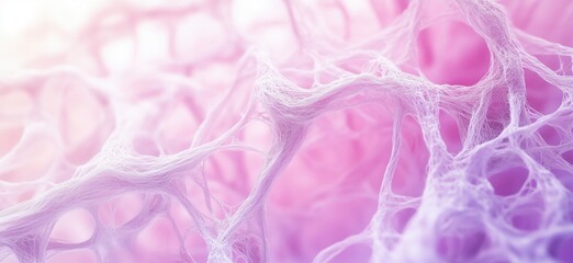 Poster - Abstract purple and pink textured background resembling delicate web-like structures, showcasing intricate patterns and soft lighting effects, copy space for text