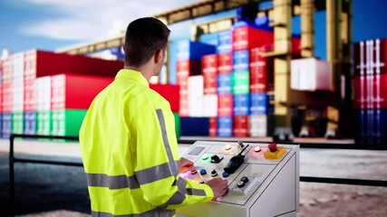 Poster - Logistic Ship Port Control Panel