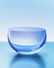 Poster - Minimalist glass bowl on a gradient blue background