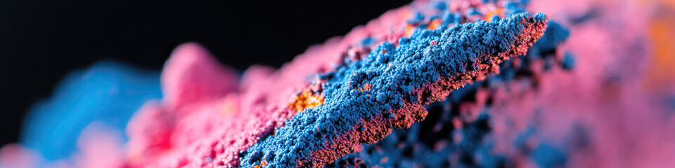 Poster - Close-up Photograph of Blue and Pink Granular Material