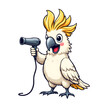 © reandomart - Cockatoo Holding Hair Dryer Fun Concept
