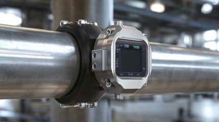 Poster - Advanced Pressure Monitor on Industrial Pipe in Factory Setting