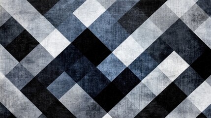 Poster - Abstract Geometric Pattern in Shades of Blue and Gray Tones