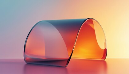 Poster - Digital Rendering Of Transparent Gradient Curve Glass Showcasing Its Unique Properties And Design. The Image Captures The Gradient Effect Seamlessly.