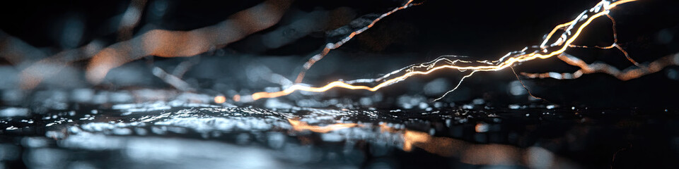 Poster - Abstract Glowing Energy Lines on Textured Surface