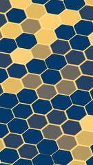 Aufkleber - Abstract Honeycomb Pattern with Blue and Yellow Tones