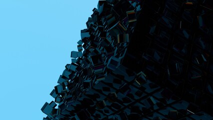Aufkleber - Abstract 3D Glass Cubes on Gradient Sky Background