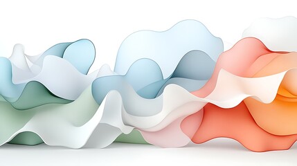 Wall Mural - Abstract Pastel Wave Background  Fluid Design   D Render