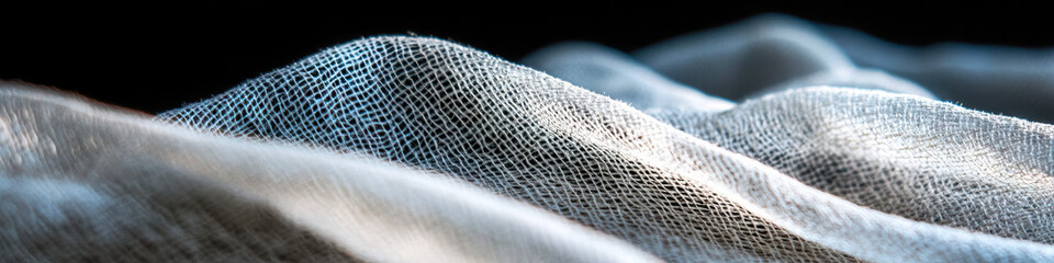 Close-up of Textured Woven Fabric in Undulating Folds