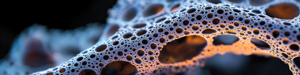 Poster - Close-up Photograph of Porous Surface with Spherical Cavities