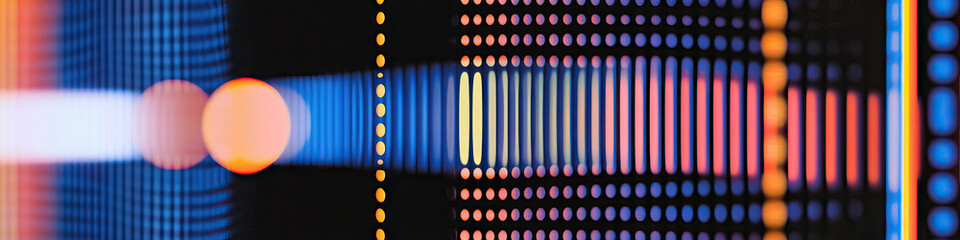 Poster - Abstract Light Streaks and Dot Grid Pattern