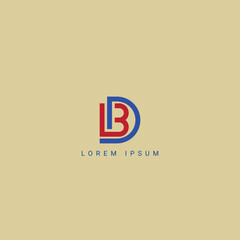 Fototapete - Abstract BD, DB Letters Logo Initial Based Monogram Icon Vector
