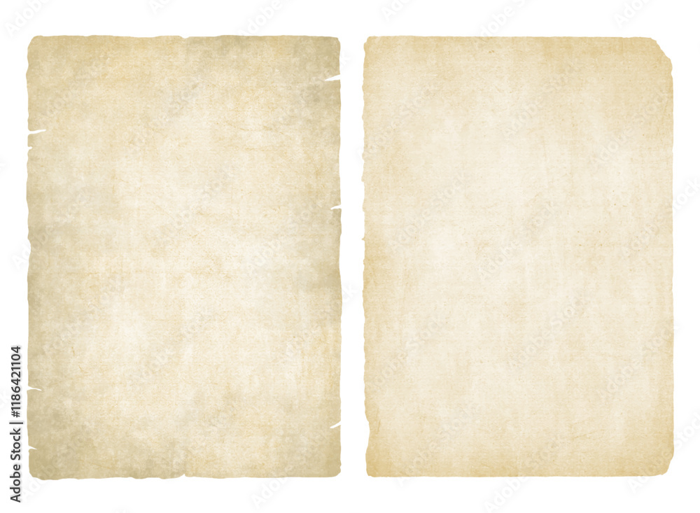 Parchment Rip Vector Vintage old paper torn texture set. Antique worn ripped parchment ...