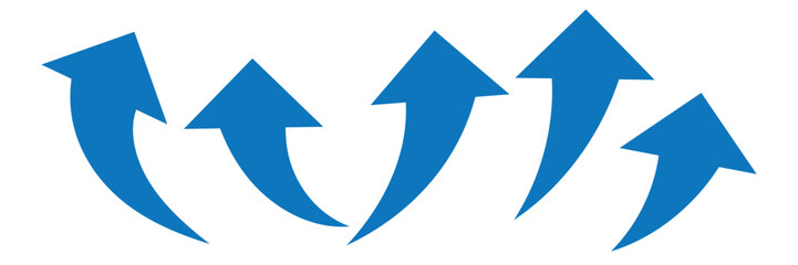 Wall Mural - arrow up icons. set of curve rise increase arrows. growth pictogram isolated. vector illustration.