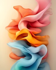 Poster - Captivating dreamlike abstract backdrop featuring undulating iridescent forms mesmerizing prismatic textures