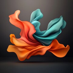 Poster - mesmerizing chromatic distortion flowing iridescent shape in vibrant generative art abstract backgro