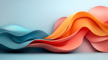 Poster - fluid iridescent shapes in minimalist modern abstract background design with vibrant colors smooth d