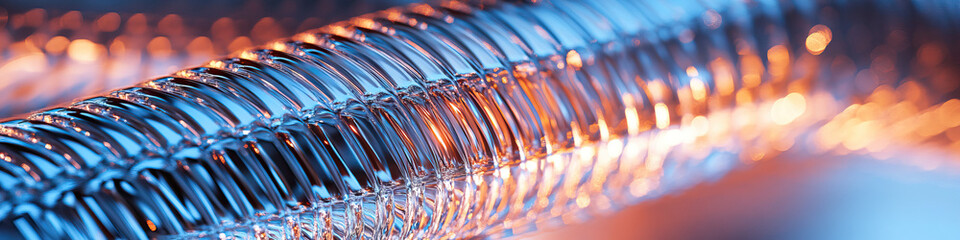Poster - Close-up of Illuminated Ribbed Cylindrical Structure