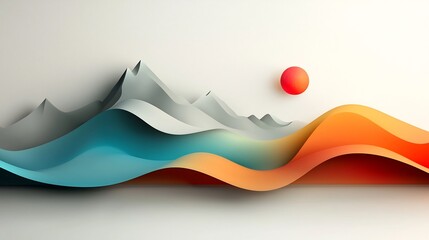 Fototapete - Captivating Abstract Iridescent Wave with Shimmering Gradient Hues and Ethereal Luminous Texture   Surreal Sci Fi Inspired Digital Art Landscape with Smooth Flowing Curves Vibrant Colors