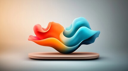 Poster - Mesmerizing prismatic waves of ethereal luminance flow in a dreamlike surreal digital art landscape  The dynamic iridescent shapes create a captivating