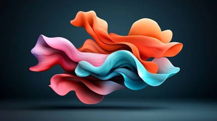 Poster - Mesmerizing abstract background design featuring a fluid wavy iridescent shape that shifts and blends through a spectrum of vibrant prismatic colors