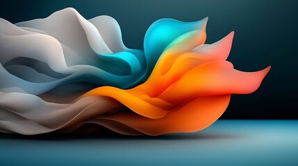 Poster - Fluid Dynamic Abstract Background Design with Iridescent Shifting Prismatic Colors and Hypnotic Ethereal Movement  Digital Art with High Level of Detail and Aesthetic
