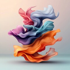 Poster - Visually striking abstract background design featuring dynamic wavy iridescent shapes in a captivating eye catching digital surrealist composition  Mesmerizing color shifts fluid forms