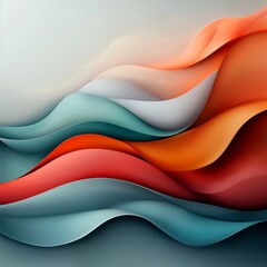Poster - Mesmerizing Fluid Waves of Vibrant Dreamlike Iridescent Colors in Striking Abstract Composition  Captivating surreal digital painting with dynamic flowing forms ethereal textures