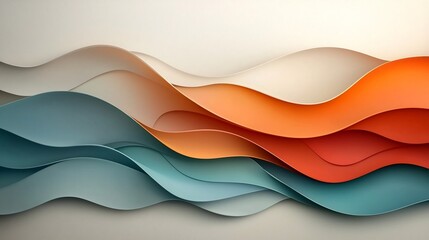 Poster - visually striking abstract background design featuring dynamic flowing waves of iridescent shapes in