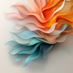 Poster - Captivating abstract background featuring a mesmerizing pattern of sinuous iridescent organic forms in a soft muted color scheme  The sheer