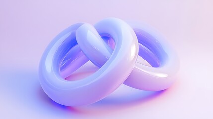 Sticker - Abstract Pastel Rings Intertwined Design