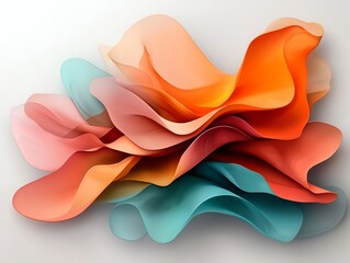 Poster - Captivating abstract composition featuring undulating iridescent forms in shimmering hues of amber and rose with bold and expressive brushwork creating an ethereal and otherworldly atmosphere