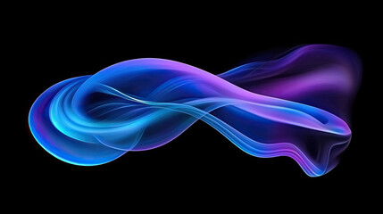 Fototapete - Abstract Fluid 3D Render of Iridescent Modern Retro Futuristic Dynamic Wave in Motion, Set Against a Black Background, Perfect for Contemporary Design, Motion Graphics, and Artistic Visual Effects Pro