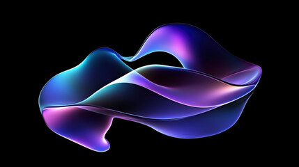 Fototapete - Abstract Fluid Iridescent Holographic Curved Wave in Motion, Featuring a Vibrant Colorful Gradient Design, Perfect for Futuristic Art, Modern Graphics, and Dynamic Visual Concepts