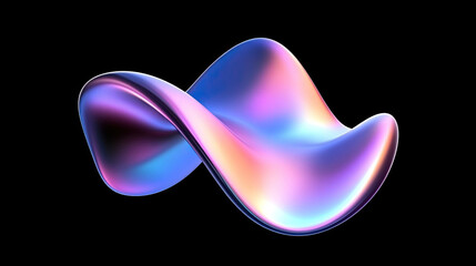 Fototapete - Abstract Fluid Iridescent Holographic Curved Wave in Motion, Featuring a Vibrant Colorful Gradient Design, Perfect for Futuristic Art, Modern Graphics, and Dynamic Visual Concepts