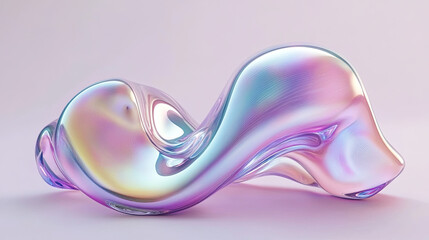 Fototapete - Abstract Fluid Iridescent Holographic Curved Wave in Motion, Featuring a Vibrant Colorful Gradient Design, Perfect for Futuristic Art, Modern Graphics, and Dynamic Visual Concepts