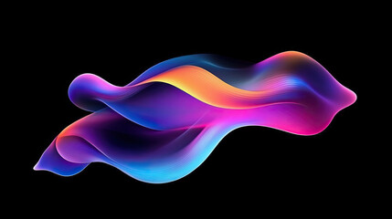 Fototapete - Abstract Fluid Iridescent Holographic Curved Wave in Motion, Featuring a Vibrant Colorful Gradient Design, Perfect for Futuristic Art, Modern Graphics, and Dynamic Visual Concepts